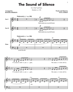 寂静之声 爱默生版 SA 二声部童声女声 合唱线谱 有试听-云音圈