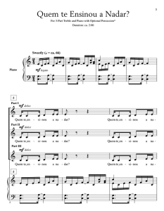 Quem Te Ensinou A Nadar SSA 三声部童声女声+钢琴 弗拉戈索版 打击乐伴奏 合唱线谱-云音圈