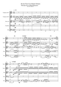 悼念公主的帕凡舞曲 拉威尔 铜管五重奏总分谱 7分10秒 有试听-云音圈