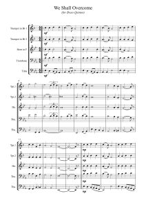 我们要战胜一切 铜管五重奏总分谱 2分40 有试听-云音圈