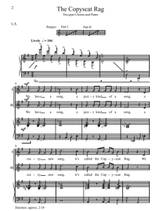 模仿者雷格泰姆 SA 二声部童声女声 合唱线谱 有试听-云音圈