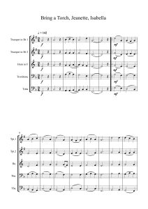 珍妮·伊莎贝拉带来了火炬 铜管五重奏总分谱 1分21 有试听-云音圈