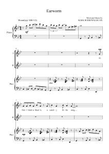 耳虫 爵士风格 二声部童声 合唱线谱  有试听-云音圈