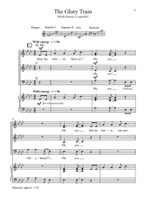 荣耀火车 阿卡贝拉 SSAB 四声部混声无伴奏 合唱线谱 有试听-云音圈