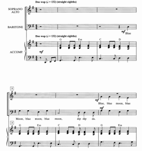 蓝月亮 放克版 爵士阿卡贝拉 SAB 三声部混声 合唱线谱 有试听-云音圈