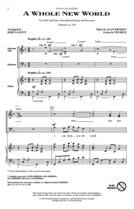 阿拉丁 A Whole New World SAB 三声部混声 合唱线谱 有试听-云音圈