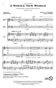 阿拉丁 A Whole New World SATB 四声部混声 合唱线谱 有试听-云音圈