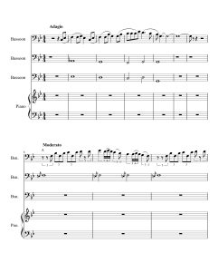 龙猫串烧  巴松大管三重奏+钢琴 总分谱  有试听-云音圈