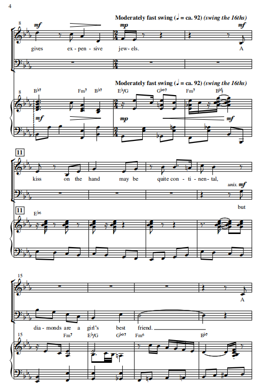 图片[2]-Diamonds Are A Girl's Best Friend 海斯版 SATB 四声部混声 合唱线谱 有试听