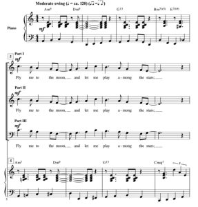 Fly Me to the Moon 爱默生版 爵士合唱 混声SAB 童声女声SA 男声TB 伴奏录音  有试听-云音圈