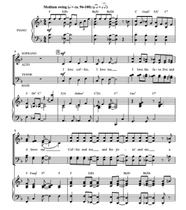 Java Jive 罗宾逊版 SATB 四声部混声 爵士合唱线谱 有试听-云音圈