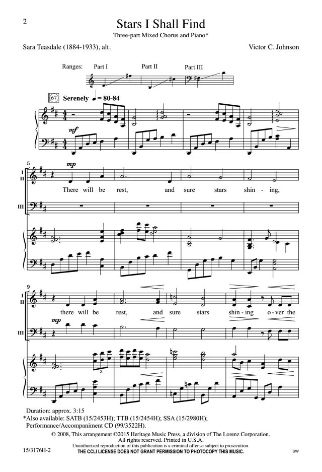 Stars I Shall Find  SAB 三声部混声 合唱线谱