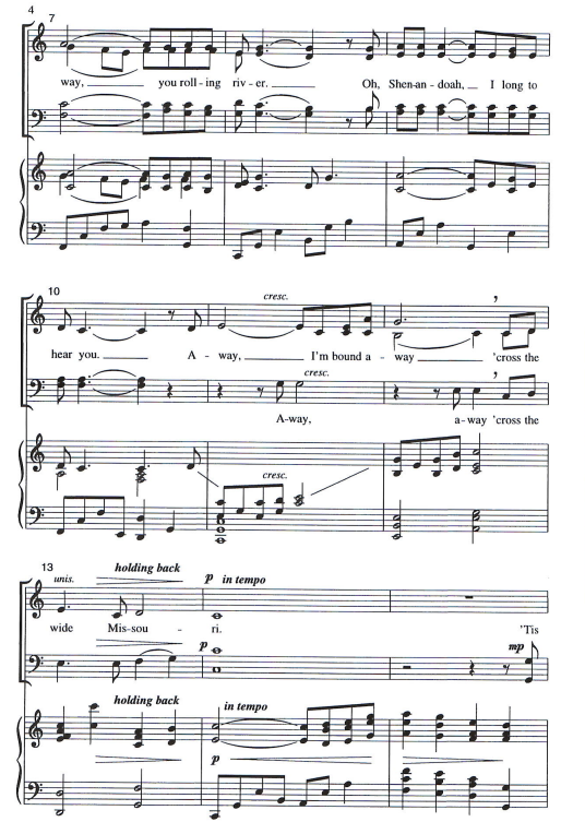 图片[2]-shenandoah 奥尔豪斯版 SATB 四声部混声 合唱线谱