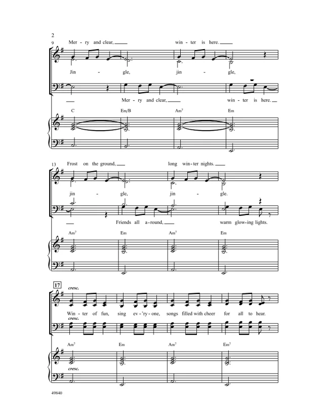 图片[2]-冬日钟声 SATB 四声部混声  圣诞合唱线谱