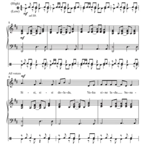 商品为SSA 三声部合唱线谱 刚果民歌 香蕉之歌 罗宾逊版 康茄鼓伴奏 童声女声合唱线谱 有试听-云音圈