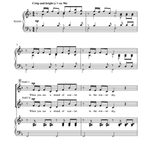 北美红雀 SA 二声部童声女声合唱+钢琴 合唱线谱 有试听-云音圈