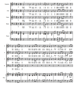 夜晚的赞歌 SATB 四声部混声+钢琴 合唱线谱 有试听-云音圈