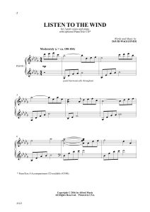 倾听风语 Listen to the Wind  二声部合唱  英文版  简谱+线谱-云音圈