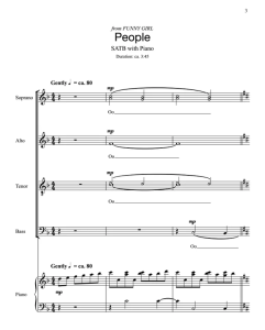 People 赫夫版 SATB 四声部混声 流行合唱线谱 有试听-云音圈