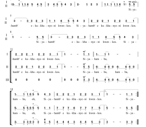 Siyahamba SAB 三声部混声 G调 合唱简谱-云音圈