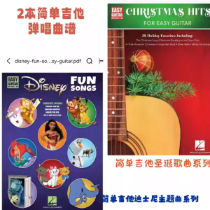 吉他弹唱曲集  简单吉他乐谱集  两本-云音圈
