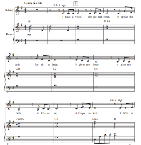 我有一个声音 赫夫版 合唱 混声SAB 童声女声SA 伴奏音频  有试听-云音圈