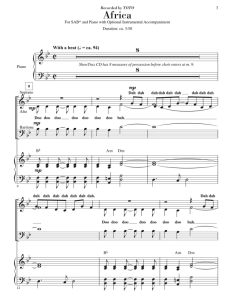 商品为SAB 三声部合唱线谱 托托乐队 Africa 爱默生版 混声合唱谱 有试听-云音圈