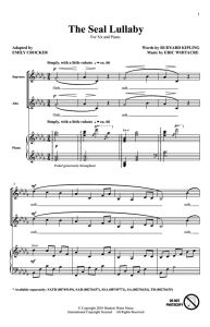 商品为SA 二声部合唱线谱 海豹摇篮曲 克罗克版 童声女声合唱线谱  有试听-云音圈