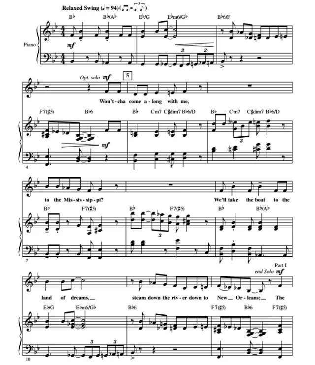 Basin Street Blues 安德森版 SAB 三声部混声 爵士合唱线谱