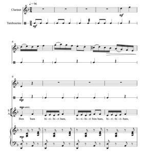 Bim Bam 二声部童声合唱+钢琴谱 单簧管铃鼓伴奏 合唱线谱 有试听-云音圈