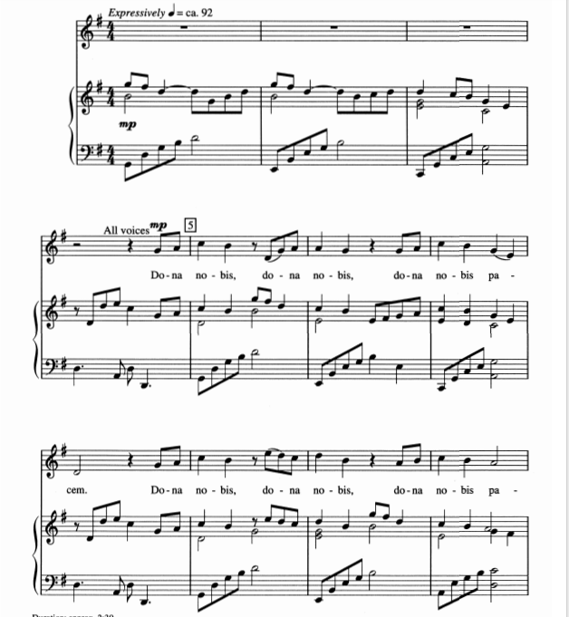 Dona Nobis Pacem 莱特福特版 SA 二声部童声女声 合唱线谱  有试听