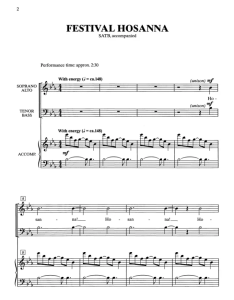 Festival Hosanna 斯蒂芬斯版 SATB 四声部混声+钢琴 合唱线谱  有试听-云音圈