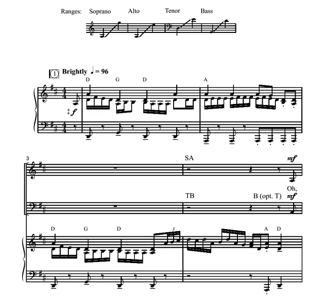 Fiddlin' Jamboree SATB 四声部混声 合唱线谱  有试听