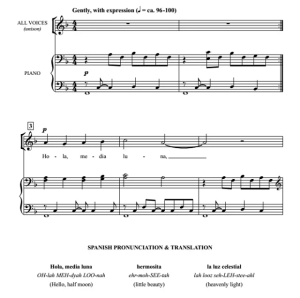 Hola, Media Luna 卡瓦佐斯版 二部童声女声+钢琴 合唱 伴奏音频-云音圈