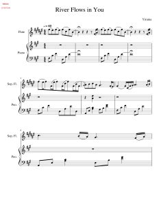 River flows in you  长笛钢琴总分谱  有试听-云音圈