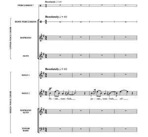 Patah Tumbuh SA二声部童声女声+SATB四声部混声+打击乐 合唱线谱  有试听-云音圈