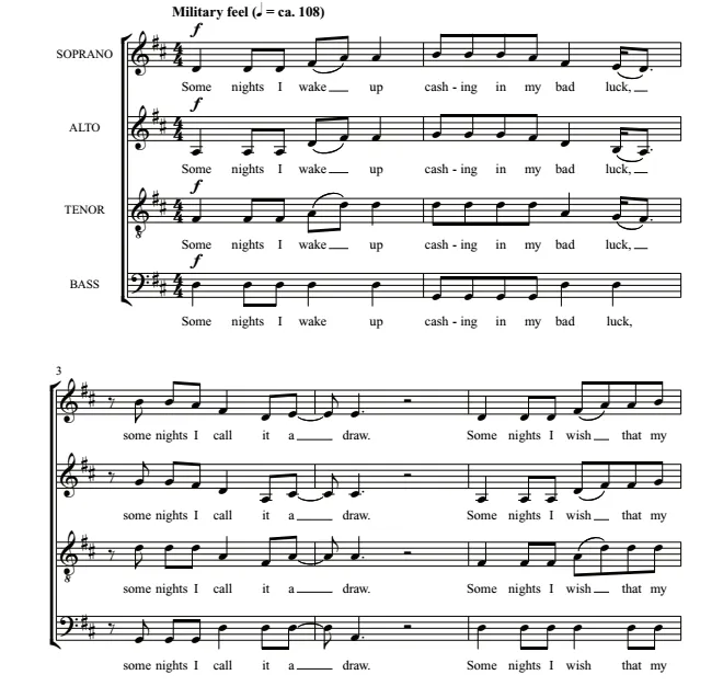 Some Nights 阿卡贝拉 贝克版 SATB 四声部混声 流行合唱线谱  有试听