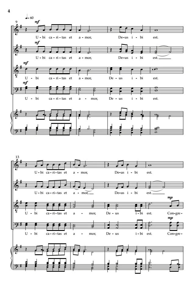 图片[2]-Ubi Caritas et Amor 埃贝尔丁版 阿卡贝拉 SATB 四声部无伴奏混声合唱线谱  有试听