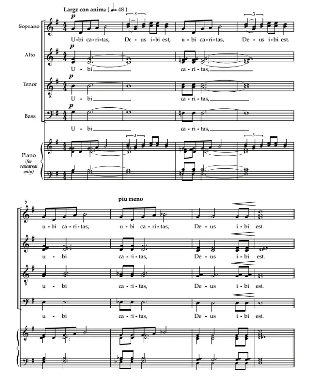 Ubi Caritas et Amor 埃贝尔丁版 阿卡贝拉 SATB 四声部无伴奏混声合唱线谱  有试听
