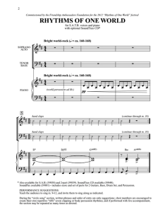 世界的节奏 Rhythms of One World 弗赖伊版 SATB 四声部混声 合唱线谱 有试听-云音圈