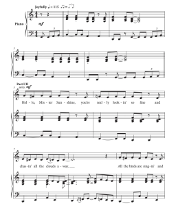 你好, 阳光先生 Hello, Mr. Sunshine 爵士风格 SA 二声部童声女声+钢琴 合唱  伴奏音频-云音圈