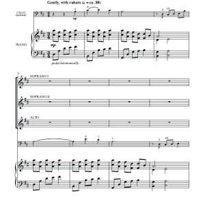 冬月之下 Under Winter Moon SSA 三声部童声女声 大提琴伴奏 合唱线谱 有试听-云音圈