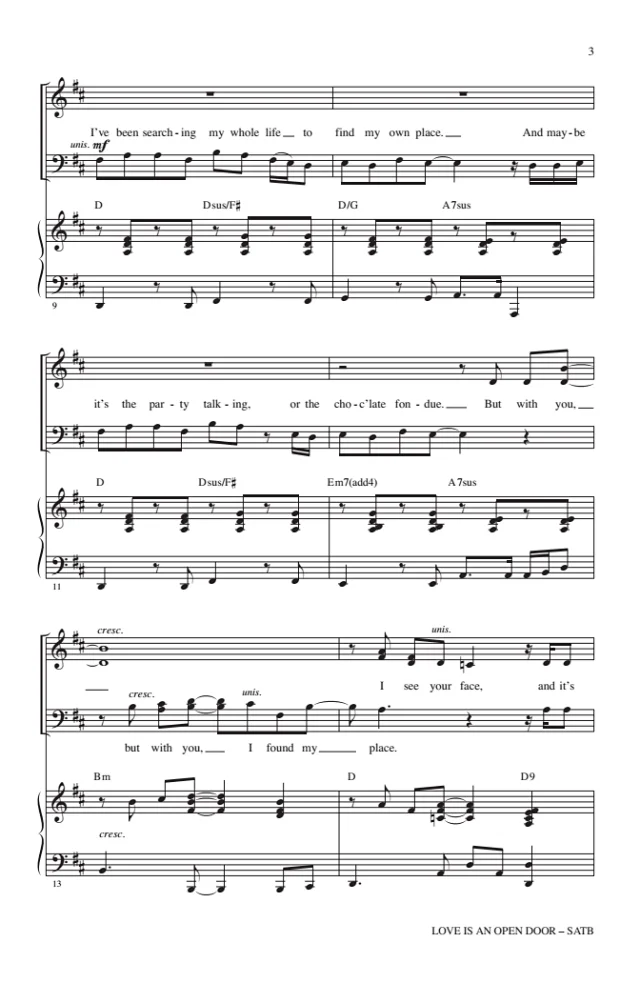 图片[2]-冰雪奇缘 Love Is An Open Door SATB 四声部混声 合唱线谱 有试听