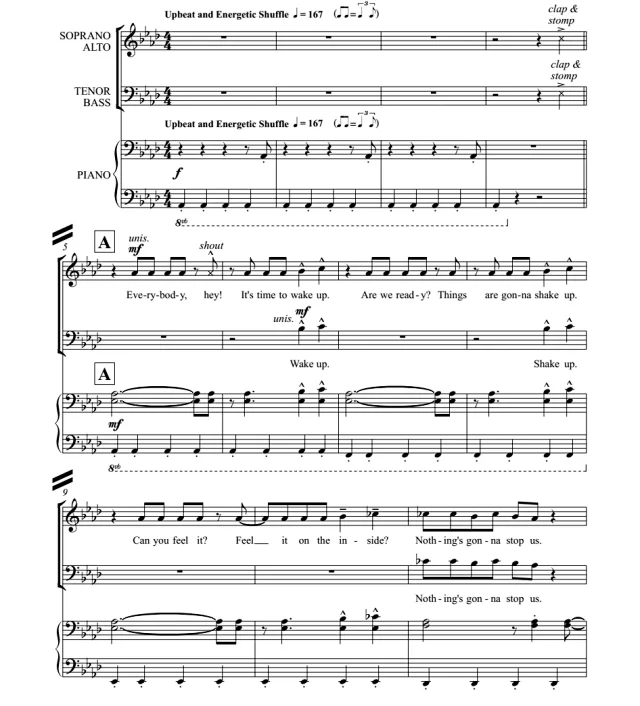 决定瞬间 SATB 四声部混声 合唱线谱 有试听
