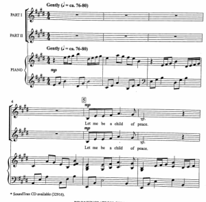 商品为合唱线谱  和平之子 Child of Peace 二声部 有试听-云音圈
