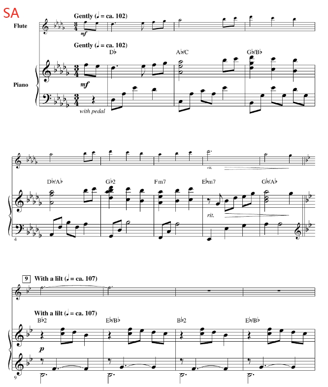 圣诞旋律 A Christmas Melody 赫夫版 合唱 混声SAB 童声女声SA 长笛 伴奏音频