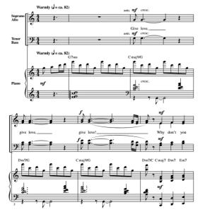 在圣诞节献出爱 Give Love On Christmas Day 布莱默版 SATB 四声部混声 合唱线谱 有试听-云音圈