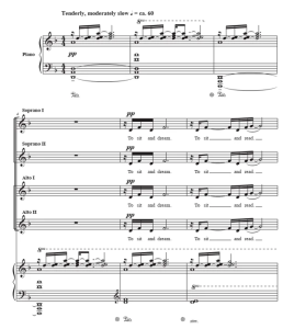 坐着做梦 To Sit and Dream 鲍威尔版 SSAA 四声部童声女声 合唱线谱  有试听-云音圈