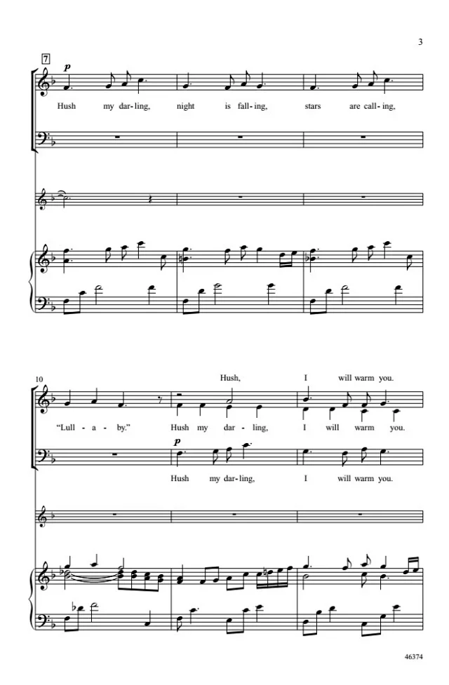 图片[2]-威尔士摇篮曲 Suo Gan 布罗斯版 SATB 四声部混声 圣诞合唱线谱 有试听