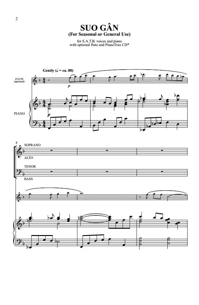 威尔士摇篮曲 Suo Gan 布罗斯版 SATB 四声部混声 圣诞合唱线谱 有试听